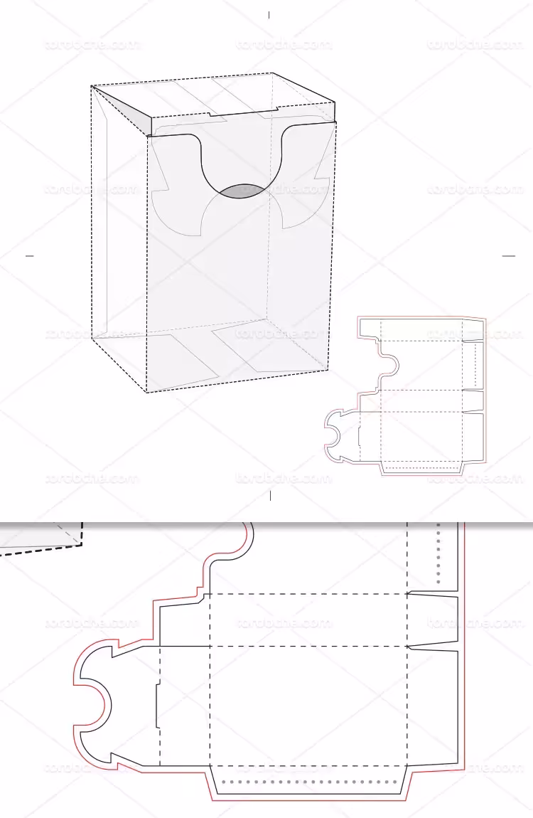 وکتور طرح گسترده بسته بندی مستطیلی  | گرافیک با طعم تربچه