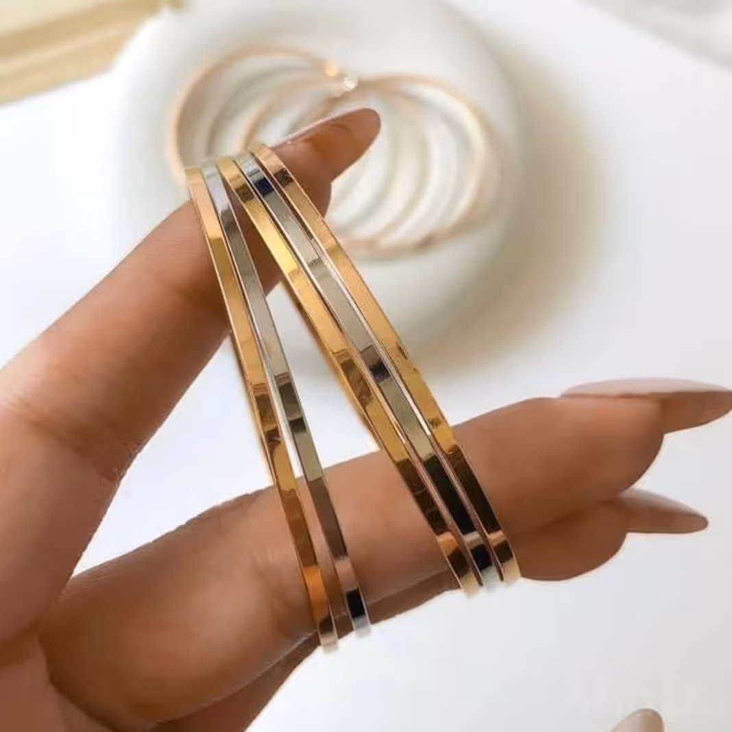 النگو آینه ای استیل رنگ ثابت ضد حساسیت