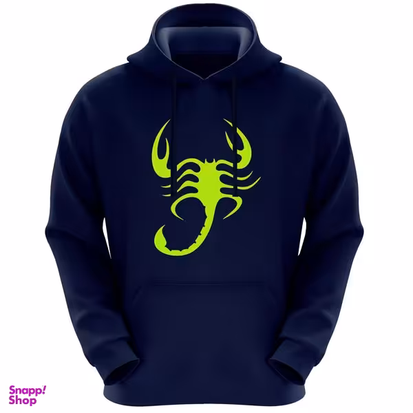 هودی مردانه طرح عقرب کد A 83 رنگ سرمه ای