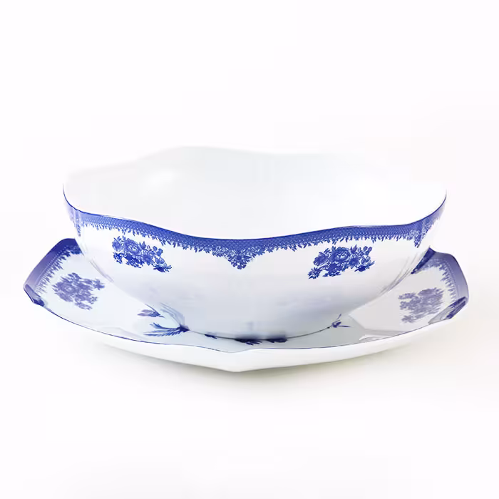 سرویس قاب و قدح چینی زرین هگزان طرح فلورانس (2 پارچه)