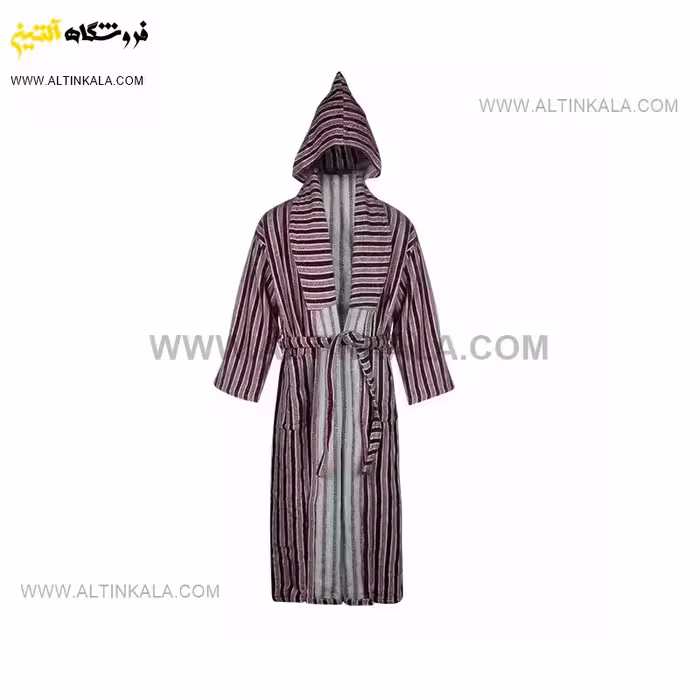حوله پالتویی برق لامع طرح شالیزار زرشکی سایز 115