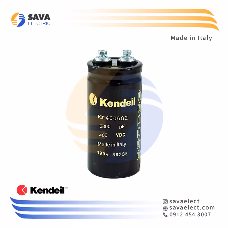 خرید خازن 6800 میکروفاراد 400 ولت DC کندیل ایتالیا K01400682 | ساوا الکتریک
