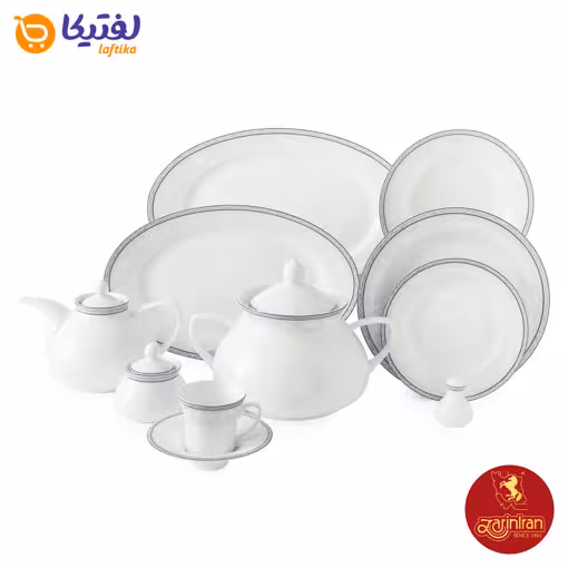 سرویس وایت رز 12 نفره چینی زرین شهرزاد 108 پارچه