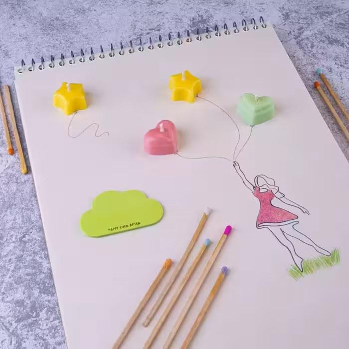 شمع ریز  طرح قلب و ستاره