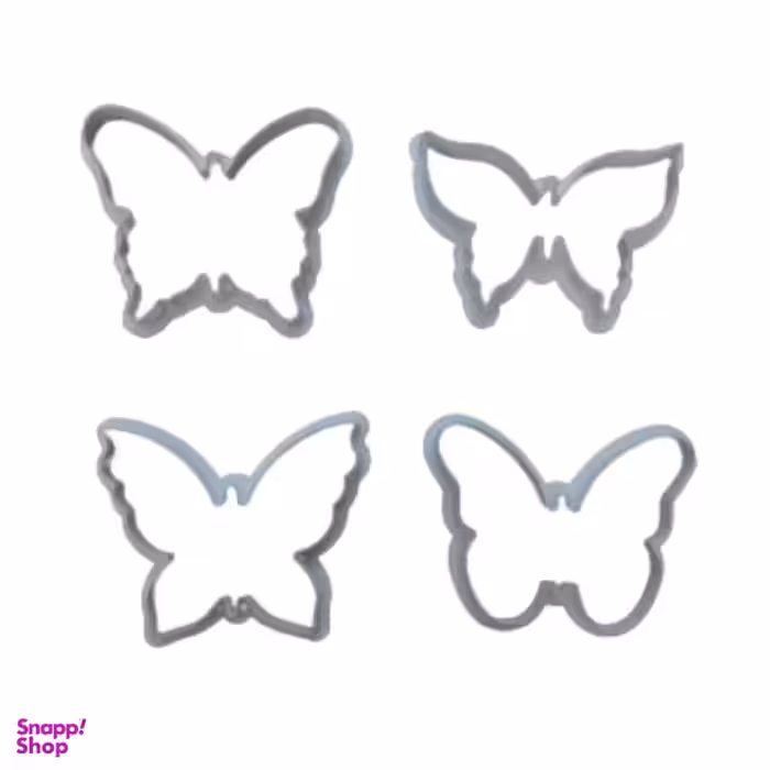 کاتر شیرینی پزی و کوکی مدل پروانه مجموعه 4 عددی