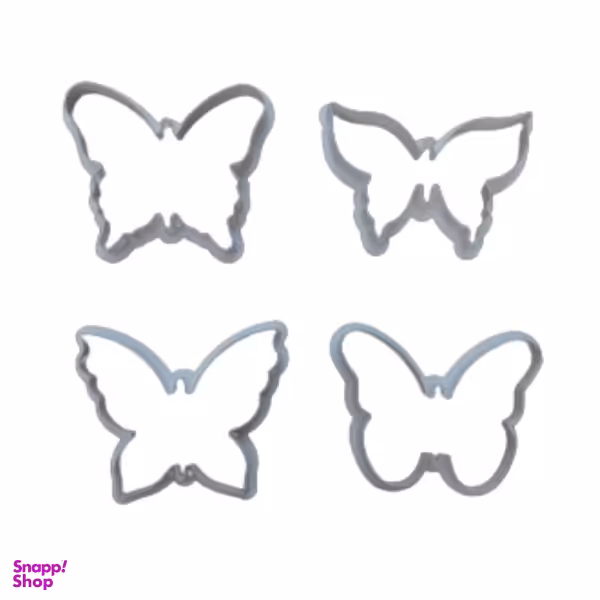 کاتر شیرینی پزی و کوکی مدل پروانه مجموعه 4 عددی