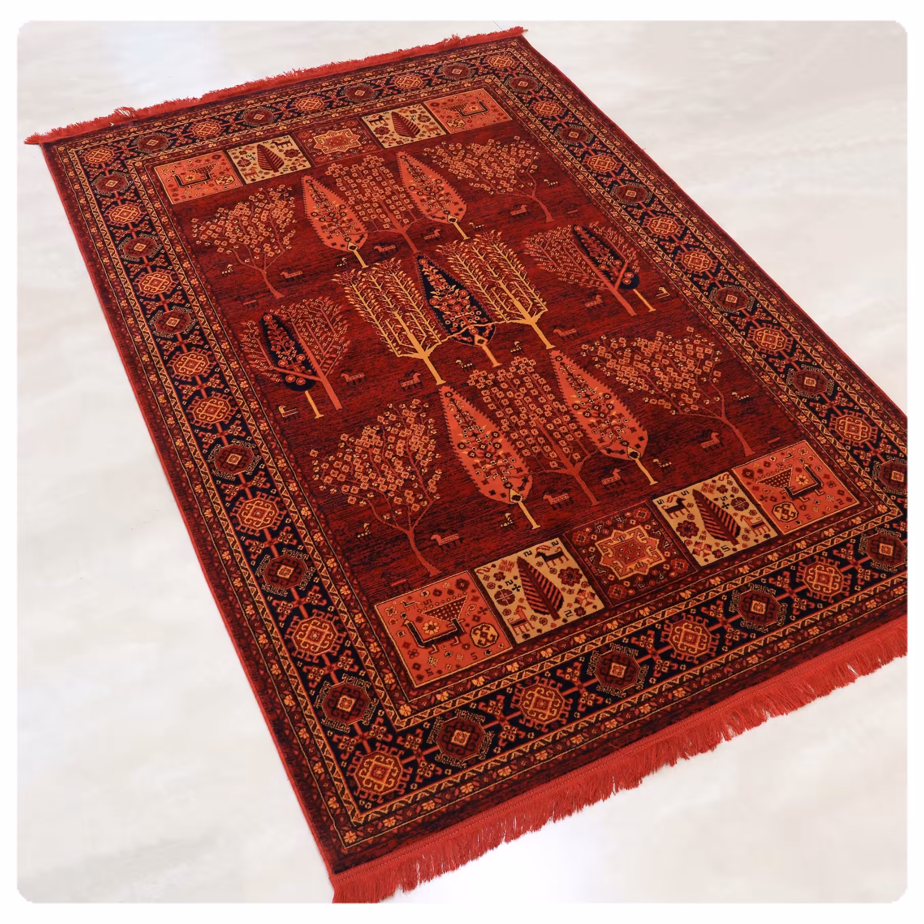 فرش درخت زندگی   رنگ قرمز 700شانه 6متری   