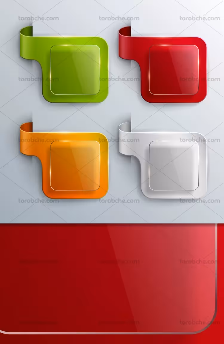 وکتور المان های اوریگامی دور گرد | گرافیک با طعم تربچه