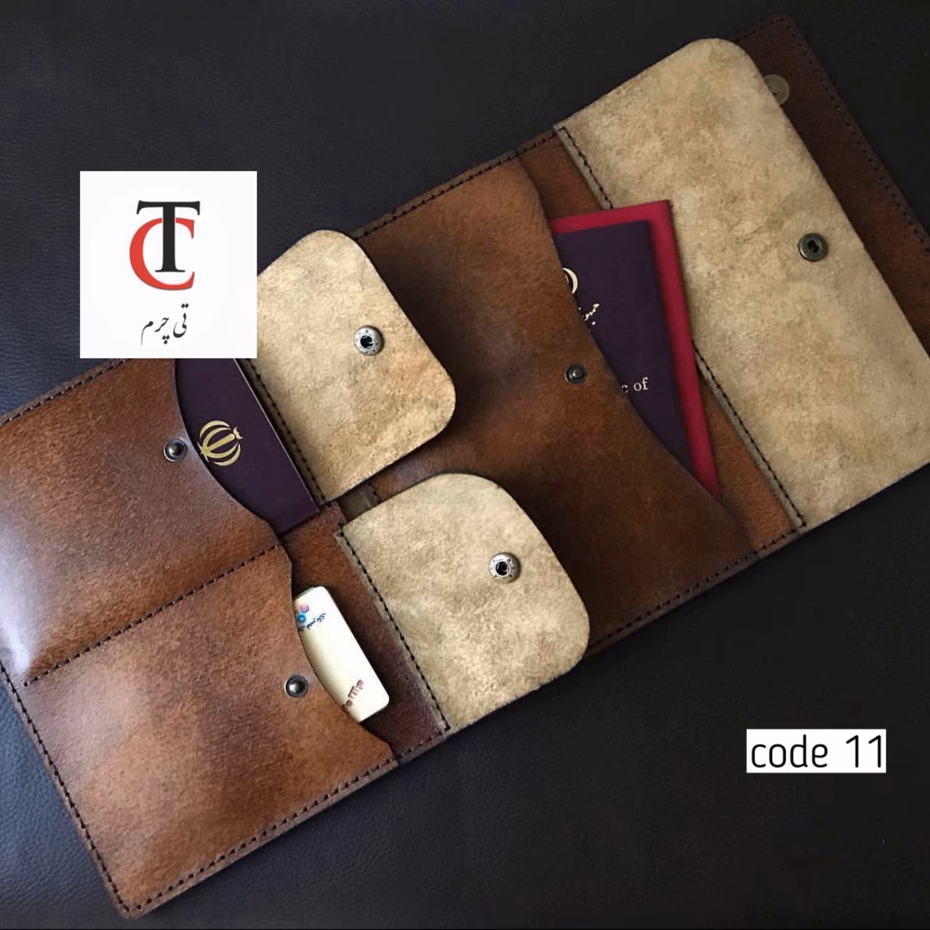 کیف مدارک دستی . چرم طبیعی 