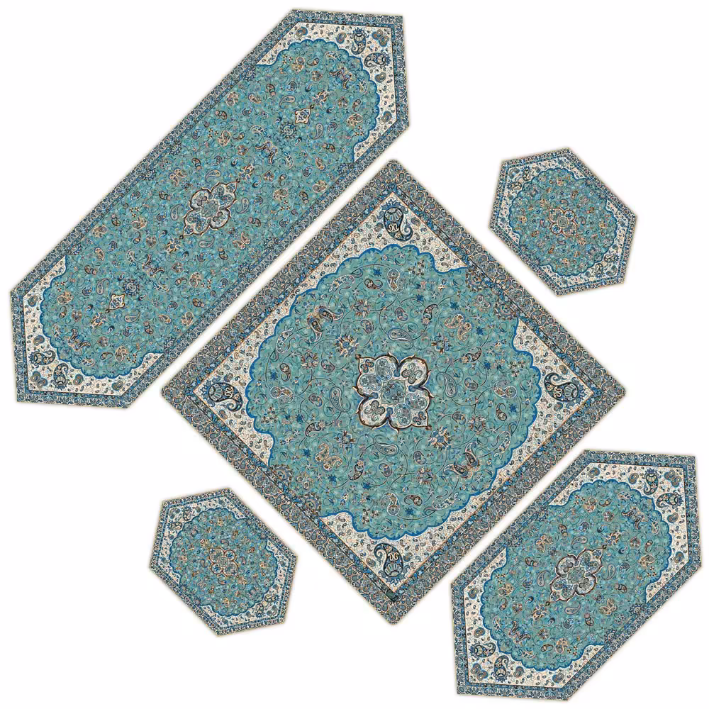 سرویس 5 تکه ترمه حسینی ابریشمی طرح شاه عباسی 618