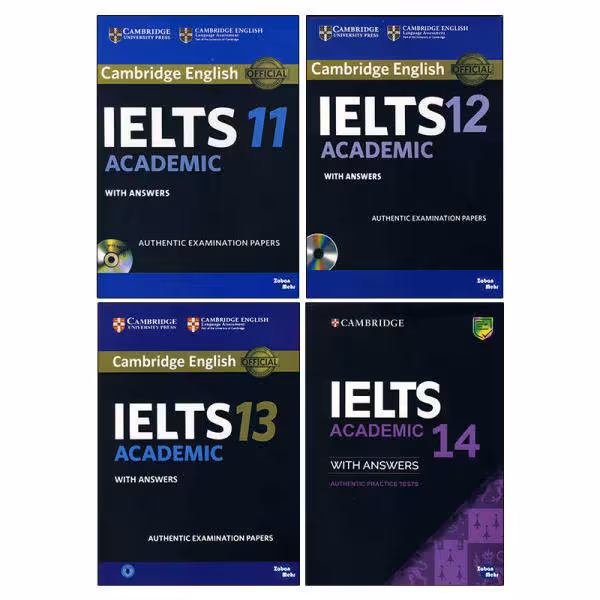 کتاب Ielts 11-14 Academic اثر جمعی از نویسندگان انتشارات Cambridge چهار جلدی