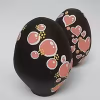 تخم مرغ رنگی سفالی
طرح قلب و حباب