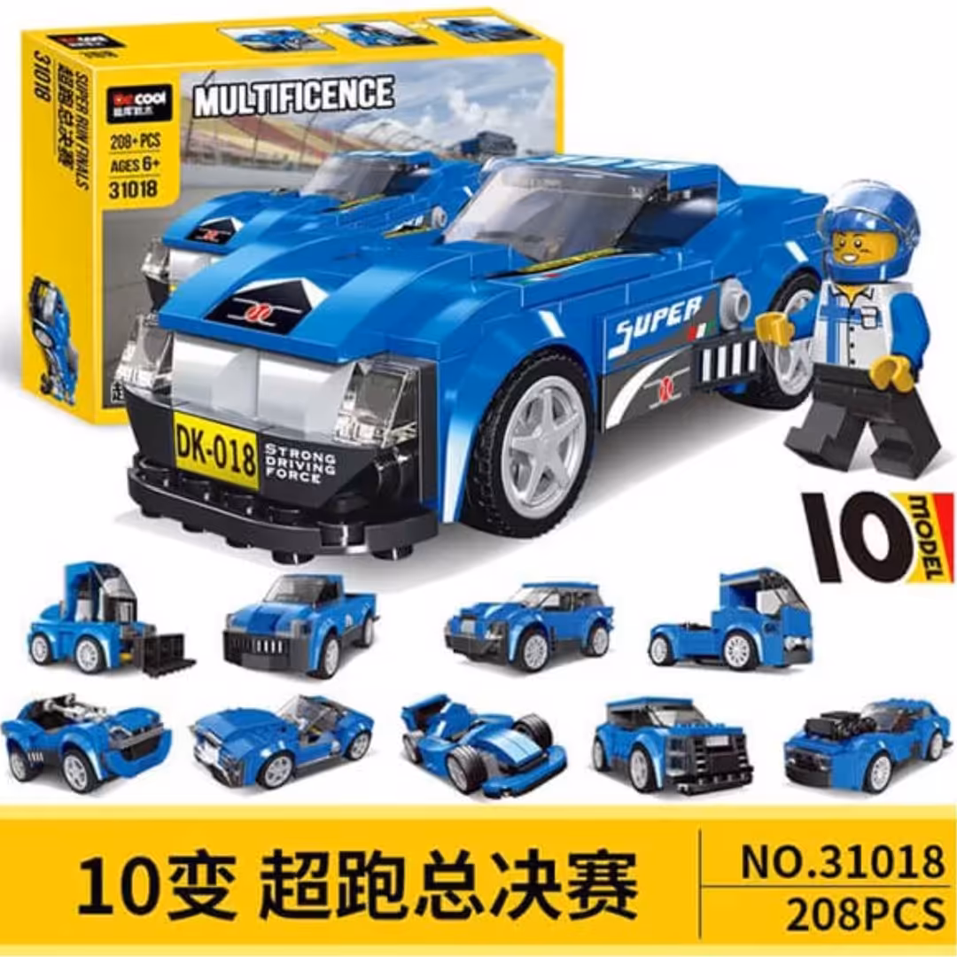 اسباب بازی لگو خارجی ساخت 10 مدل ماشین مسابقه برند decool اورجینال با ضمانت