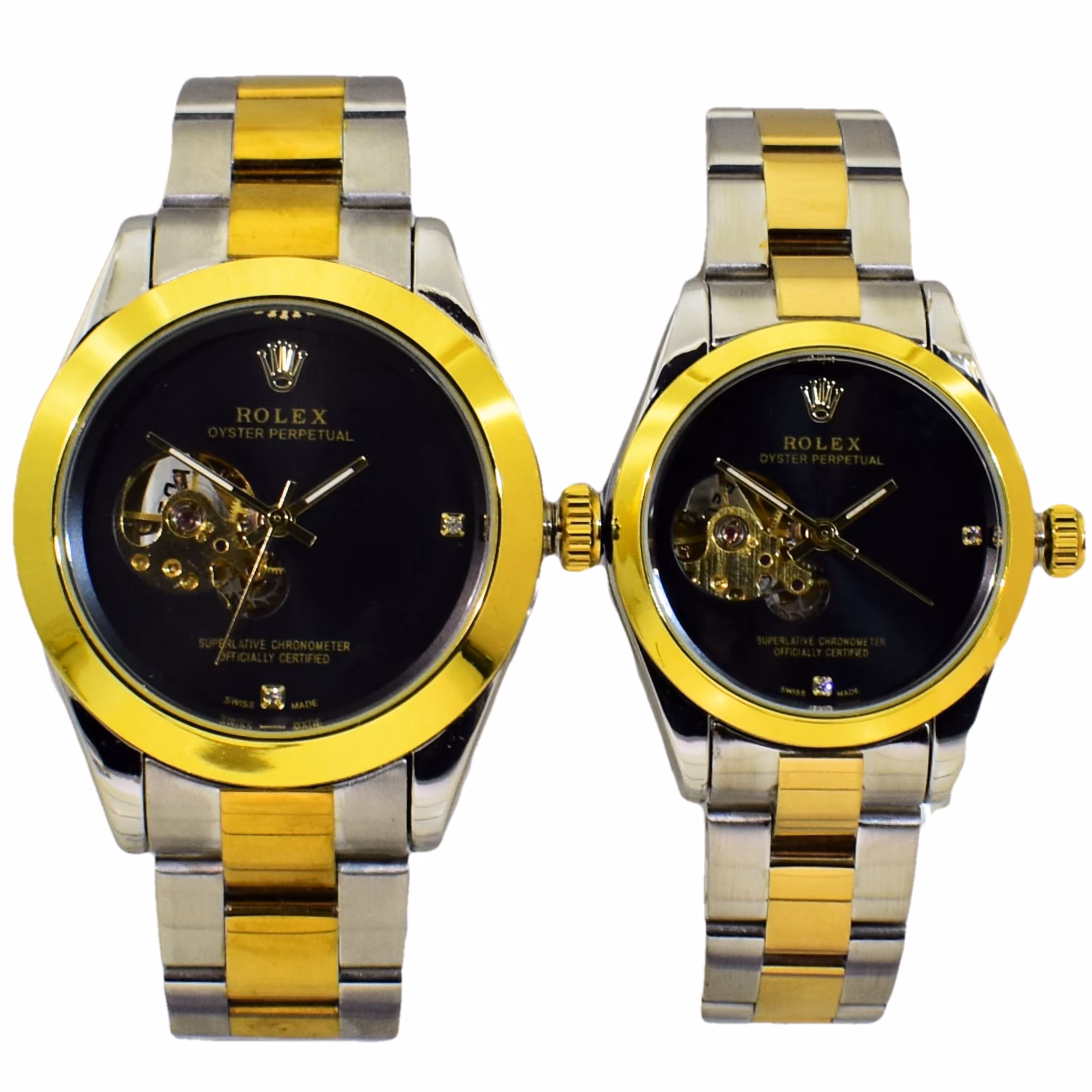 ست ساعت رولکس اویستر زنانه مردانه اتوماتیک گوکی اندیکس نگین دار ROLEX OYSTER