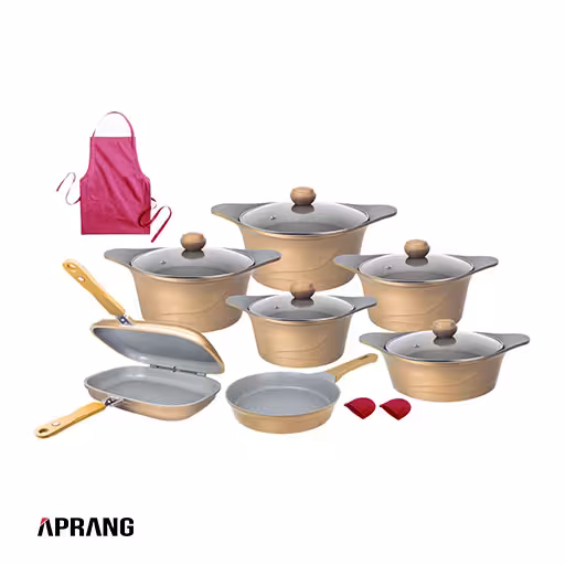 سرویس پخت و پز 16 پارچه ام جی اس مدل KC1613 - رزگلد