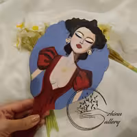 آینه دستی چوبی