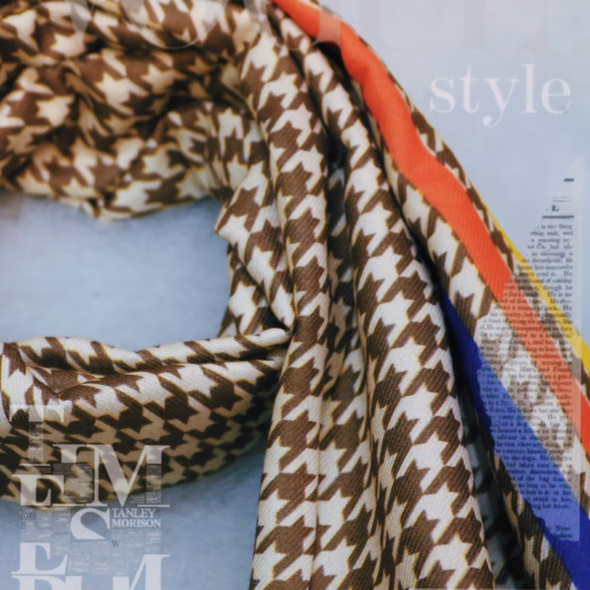 شال موهر طرح پیچازی دور دوخت 