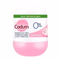 مام رول ضد تعریق ارگانیک میکرو تالک کادوم CADUM گل صد تومانی حجم 50 میل | بدون الکل، نمک آلومینیوم، عطر، پارابن