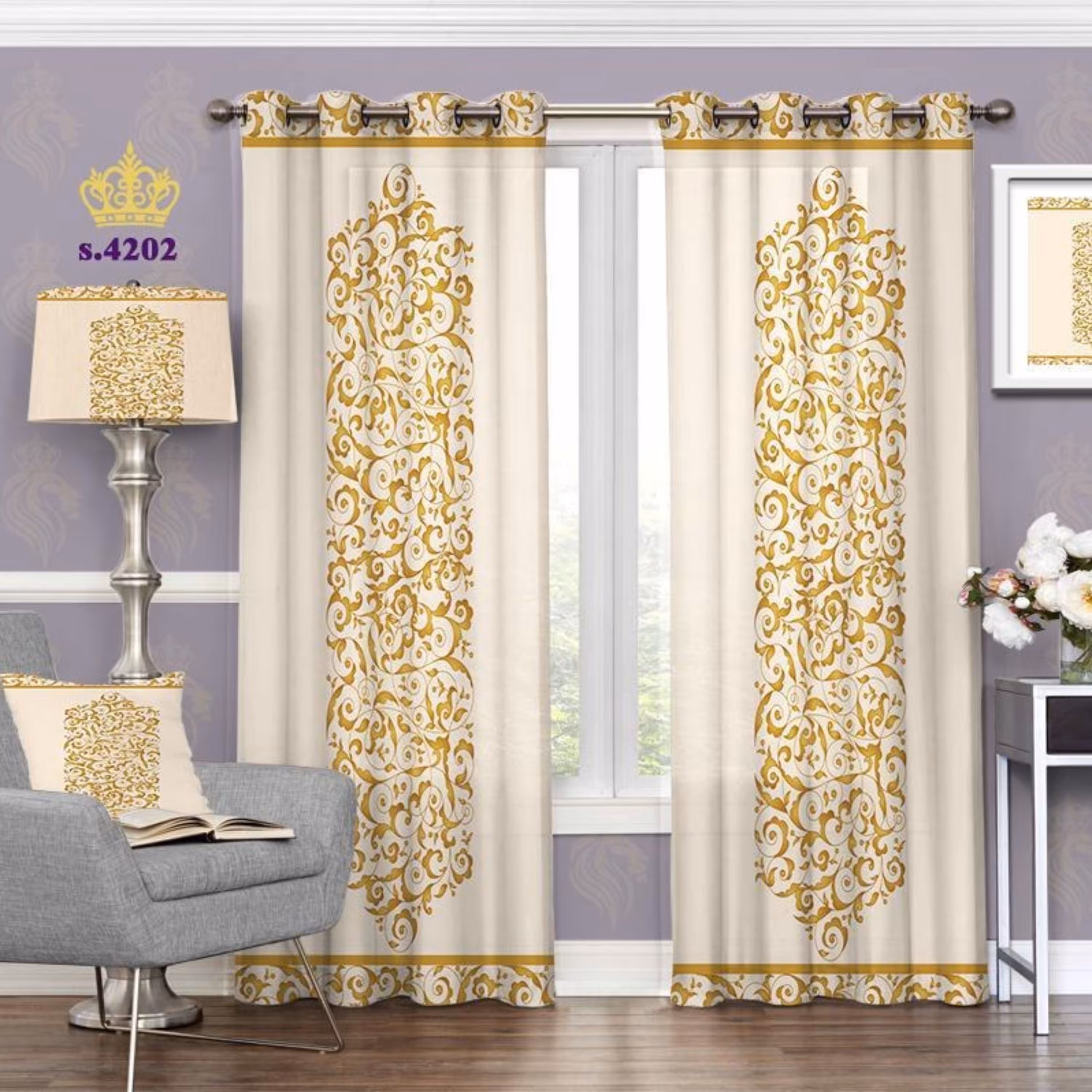 پرده پذیرایی-طرح کلاسیک - کد 4202