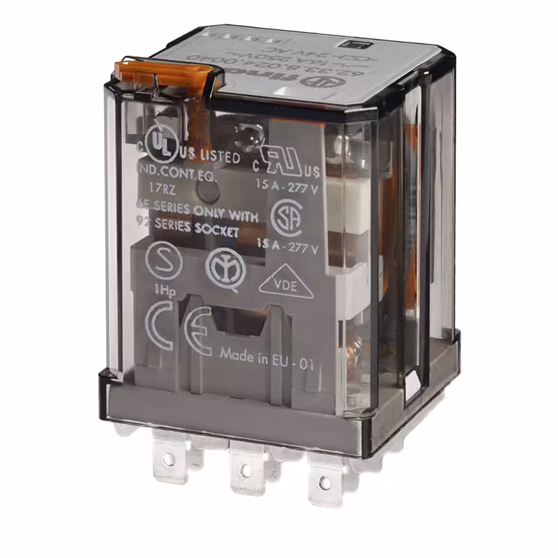 رله شیشه ای 220VAC فیندر سه کنتاکت 16 آمپر 62.33.8.230