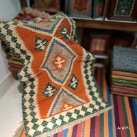 گلیم دستبافت پشمی با ابعاد حدود 80 در 120 و رنگ ثابت کد 8