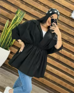 مانتو اسپرت زنانه داکرون مدل عروسکی کمرکش