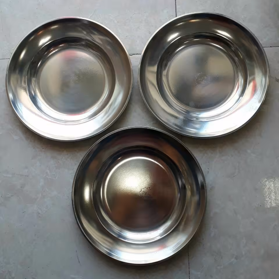 بشقاب غذا خوری استیل سایز بزرگ