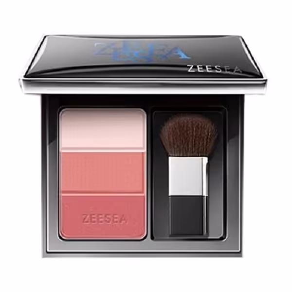 رژگونه سه رنگ زیسی ZEESEA مدل concealer blusher رنگ میدنایت رز Midnight Rose