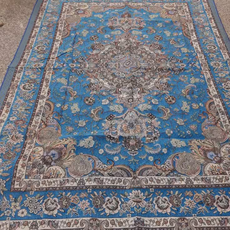 روفرشی مخمل ابریشم فیروزه ای یزد 3 متری
