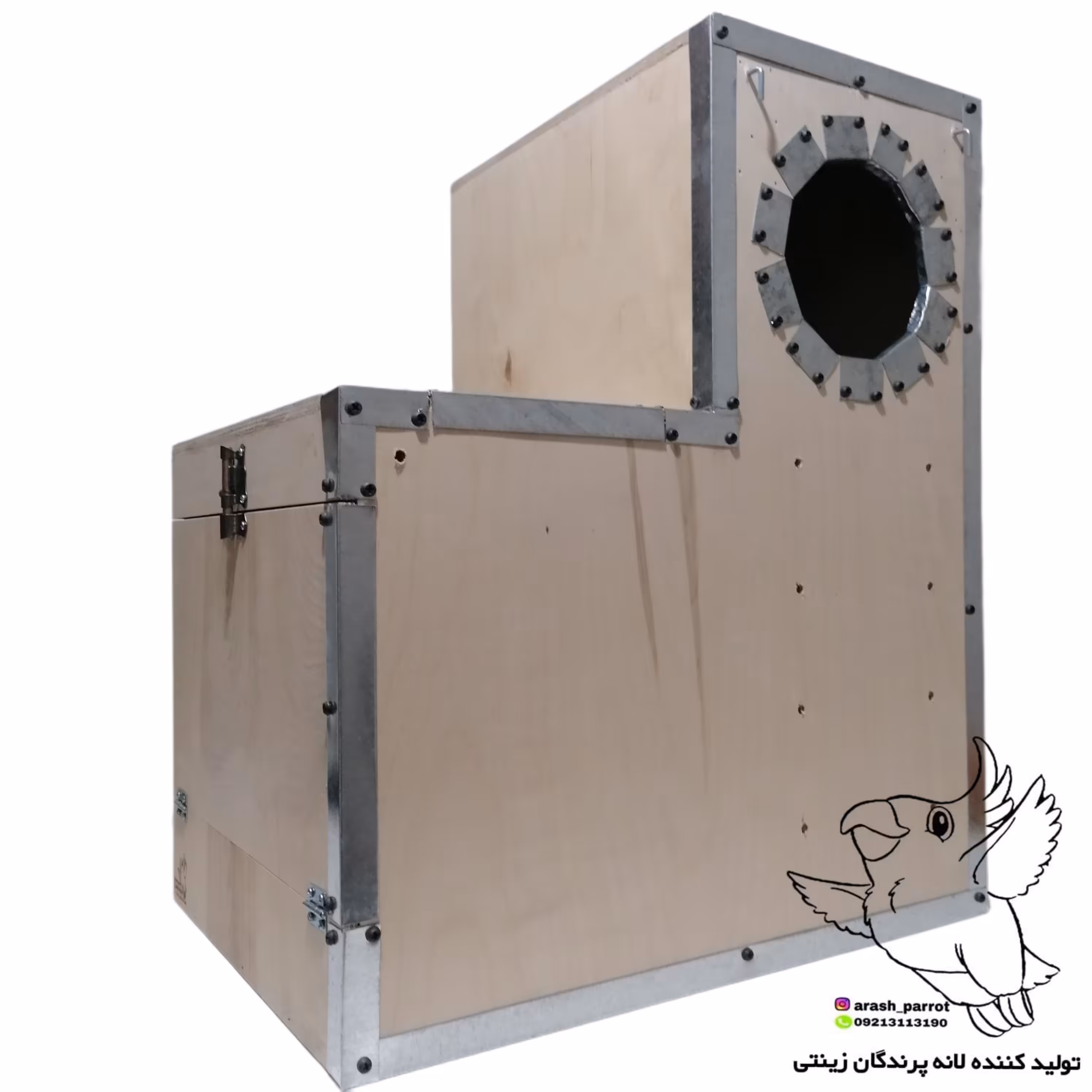 لانه پرنده کاسکو و شاه طوطی چوب روس کاملا حفاظ قابل شستشو 