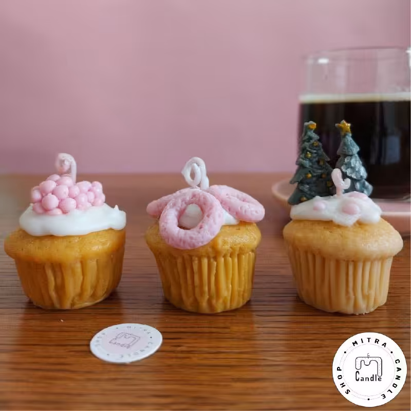 شمع پک مینی کاپ کیک 3تایی