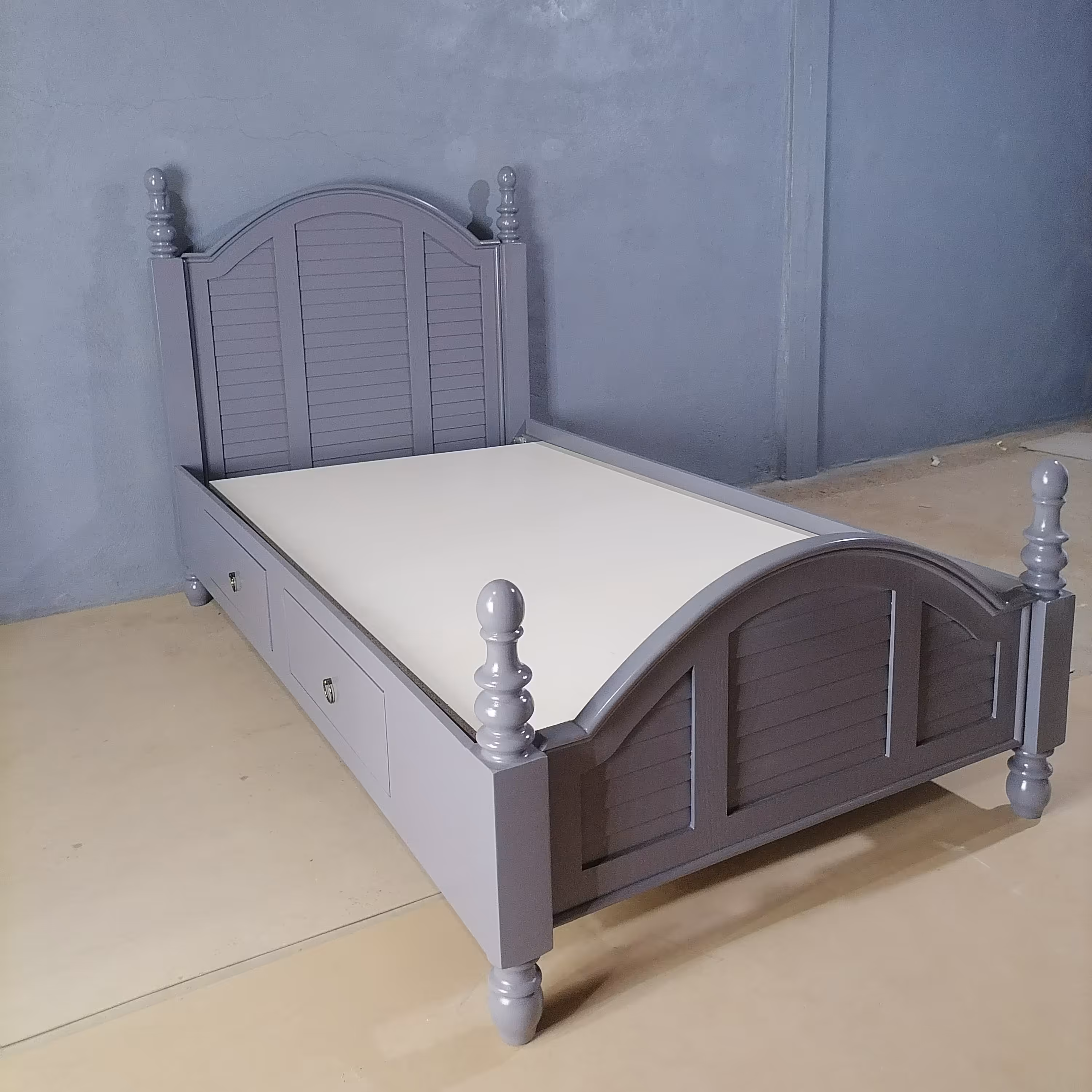 تخت خواب یک نفره پسرانه سایز 120 طوسی (پس کرایه)