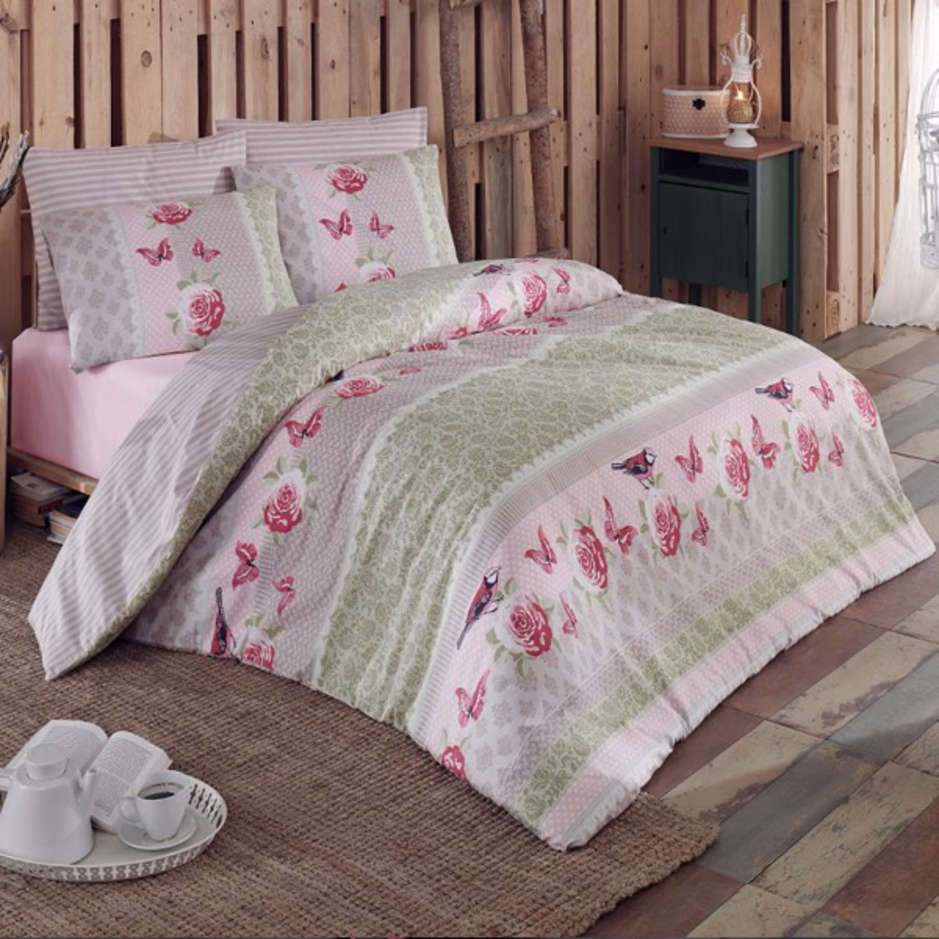 سرویس ملحفه ماژولی مدل Sofya v1 یک نفره 3 تکه چند رنگ