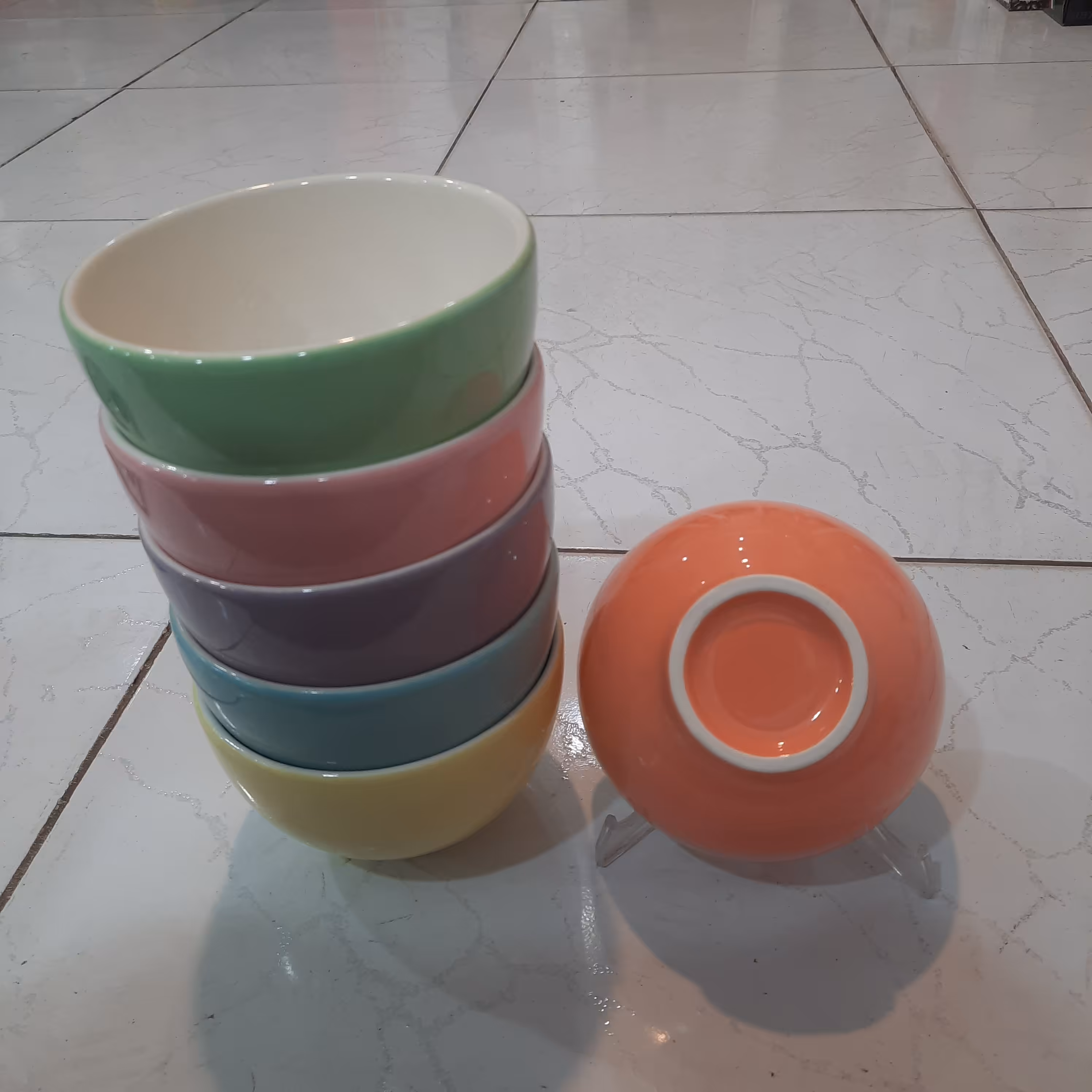 خورشت خوری سرامیکی کاسه سوپ رنگی سرویس نارنج