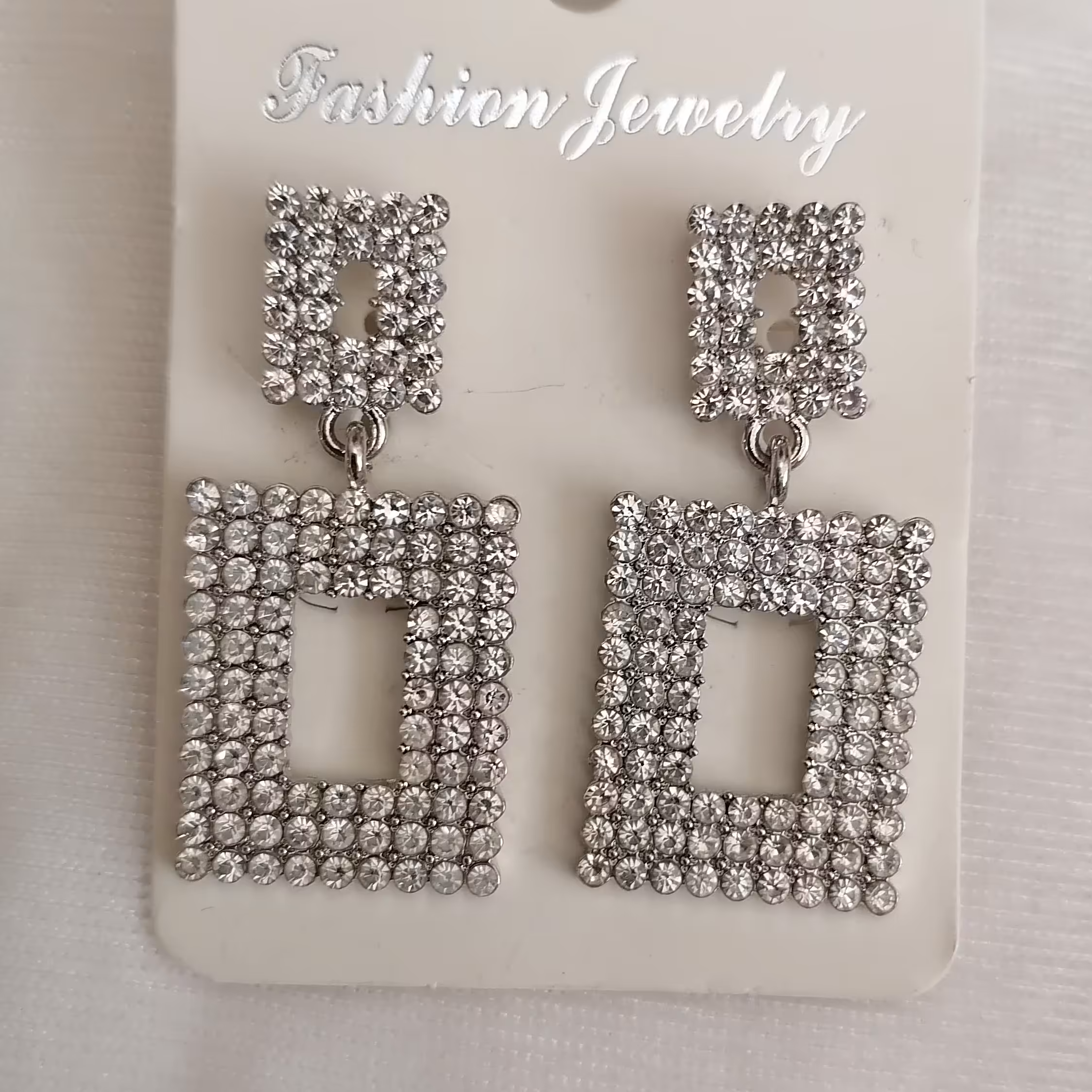 گوشواره استیل نگین دار مجلسی کد1374