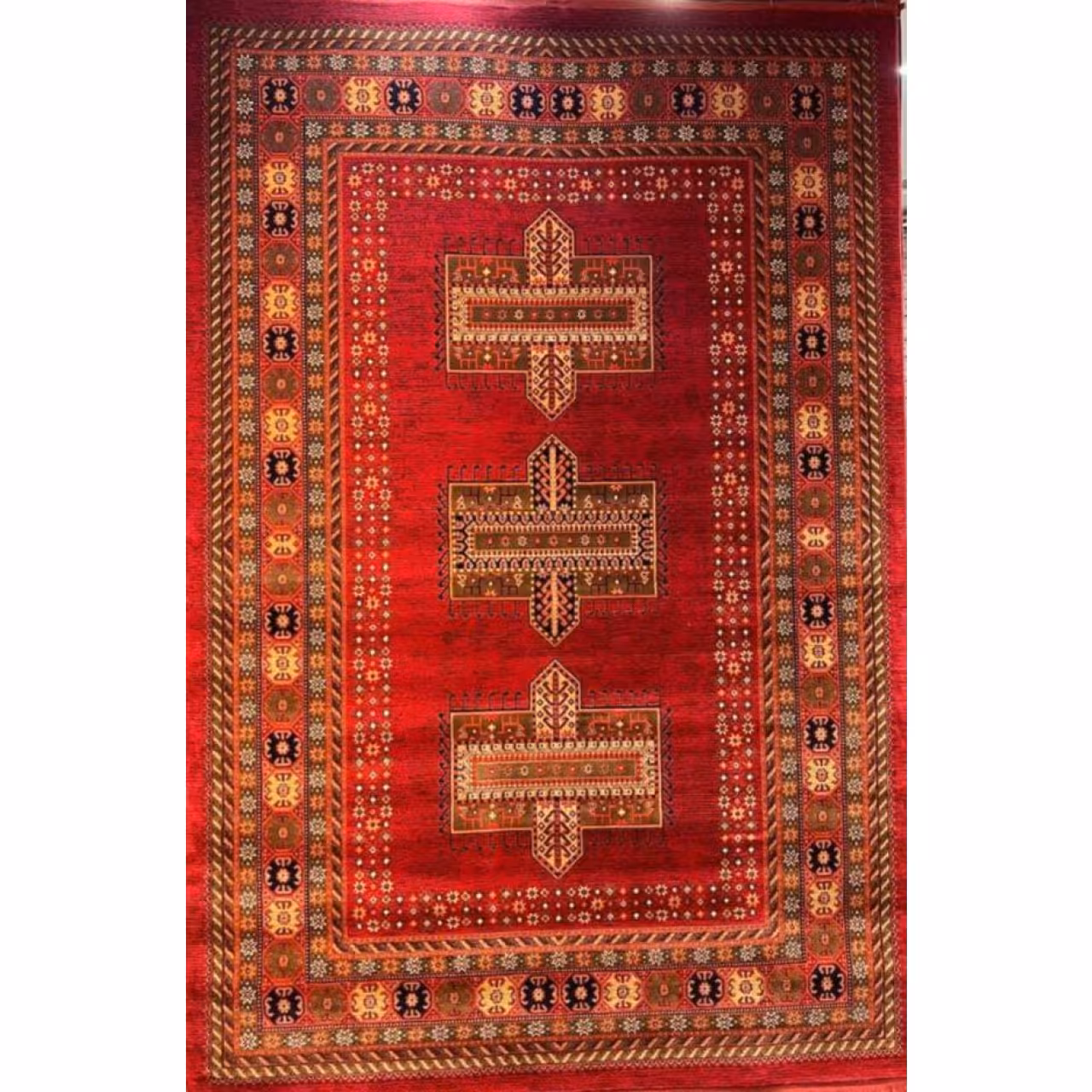 فرش ماشینی بزرگمهر کاشان طرح 78005 لاکی