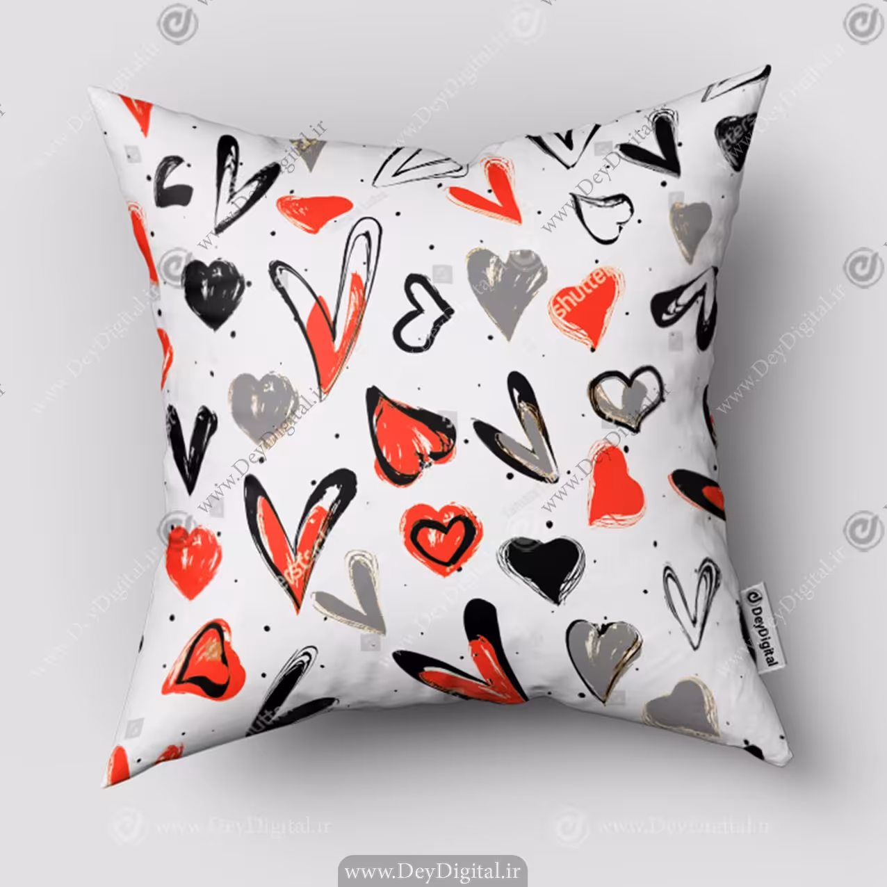 کوسن طرح قلب های قرمز و مشکی SM-10202