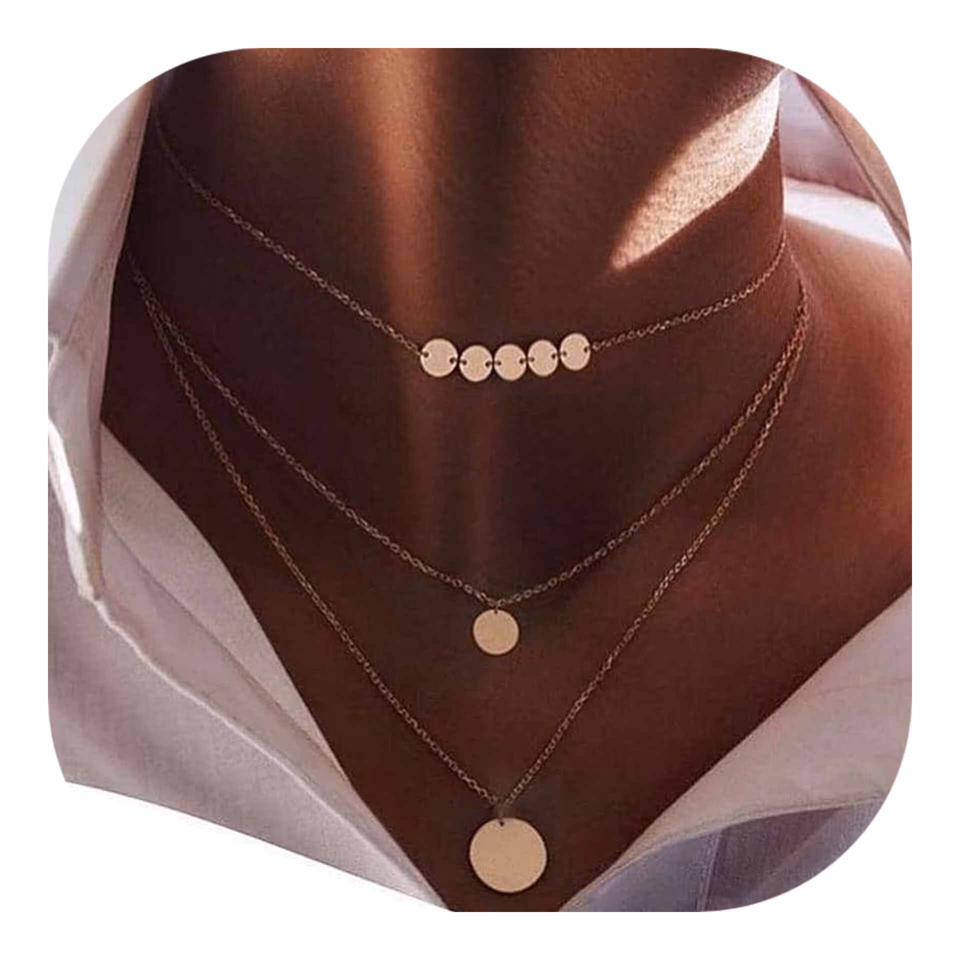 گردنبند سه لاین دایره طلایی