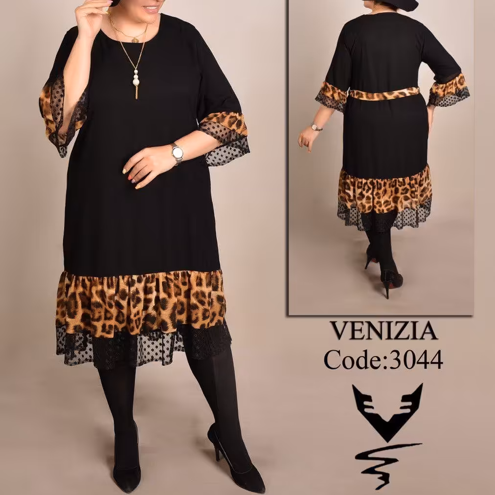 پیراهن مدل شاپرک بسیار شیک و خاص با تنخور فوق العاده از سایز  48 تا  58 یک لباس سایزبزرگ زیبا مناسب مجالس 