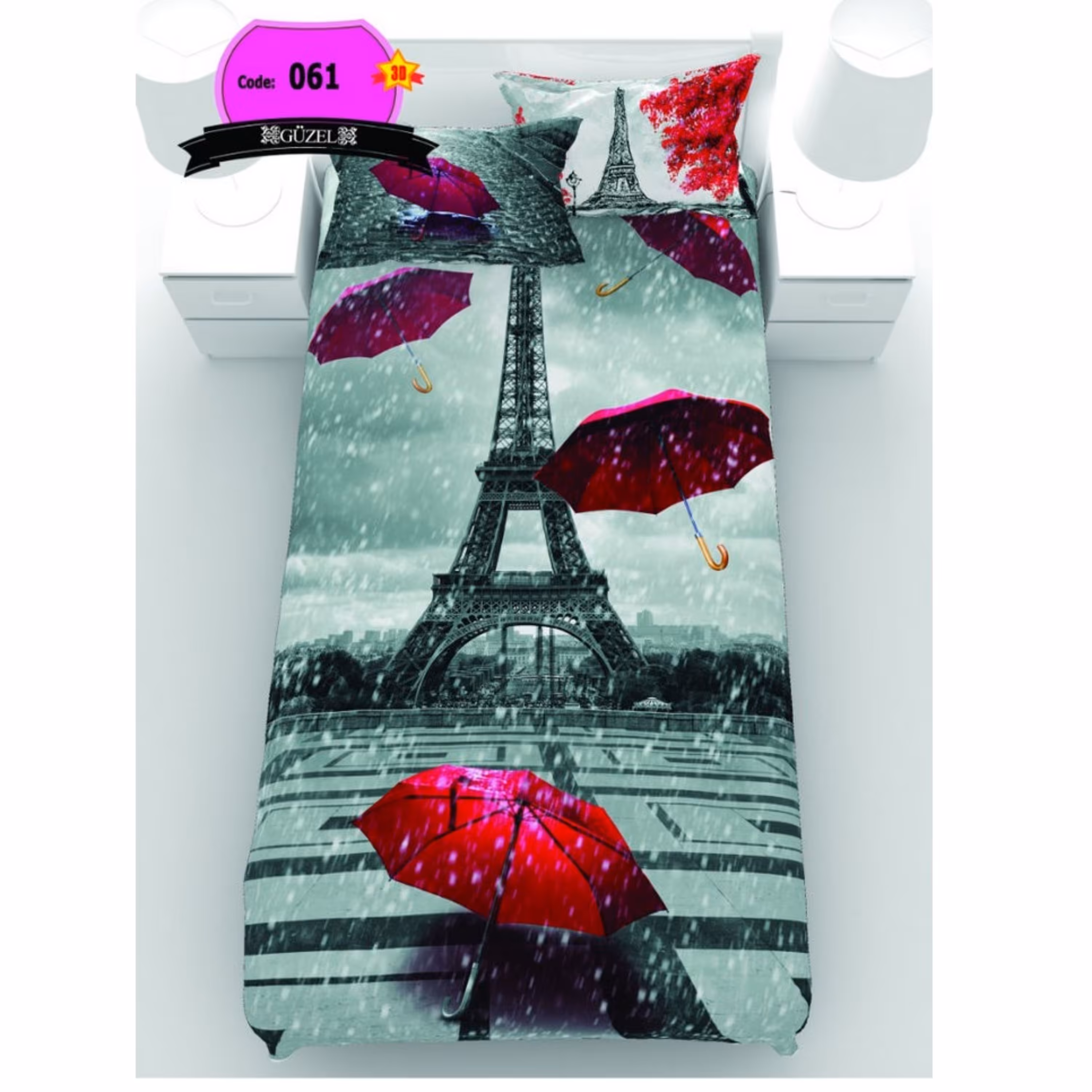 روتختی تک نفره سه بعدی برند گوزل -5 تکه -کد61