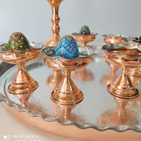 پیاله هفت سین نوروزی مسی 6 تایی،نانو شده،ارسال رایگان