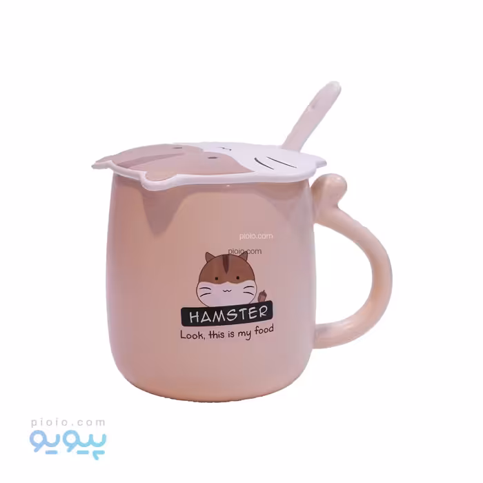 ماگ درب دار سرامیکی مدل گربه