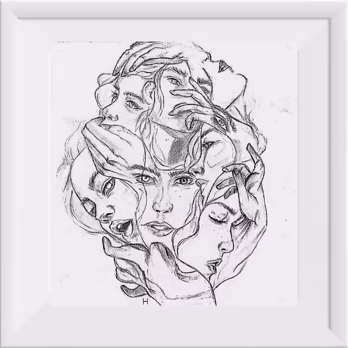 تابلو نقاشی سیاه قلم 20 در 20