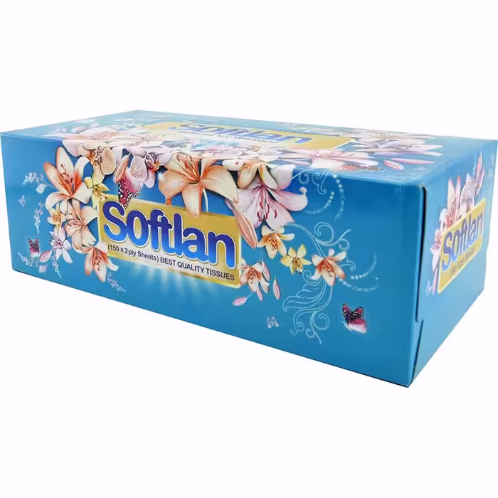 دستمال کاغذی باغ بهشت سافتلن 150 برگ دو لایه