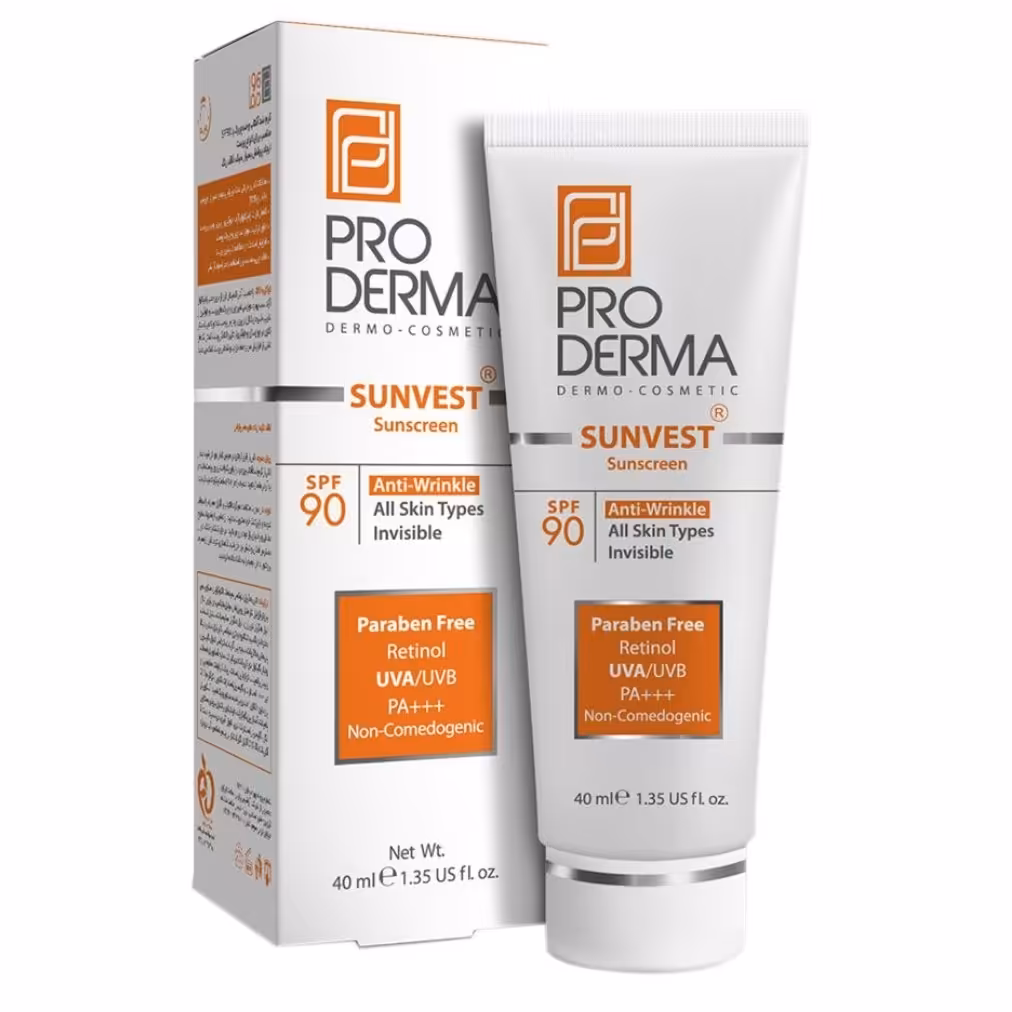 ضد آفتاب و ضد چروک بی رنگ محافظت فوق العاده SPF90 پرودرما انقضا 1404 مدل sunvest

Sunvest Sunscreen Spf90 PRODERMA
