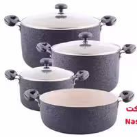 سرویس قابلمه گرانیتی باخیش 7 پارچه رنگ مشکی