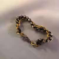 دستبند طرح چرم و زنجیر (بسیار زیبا)