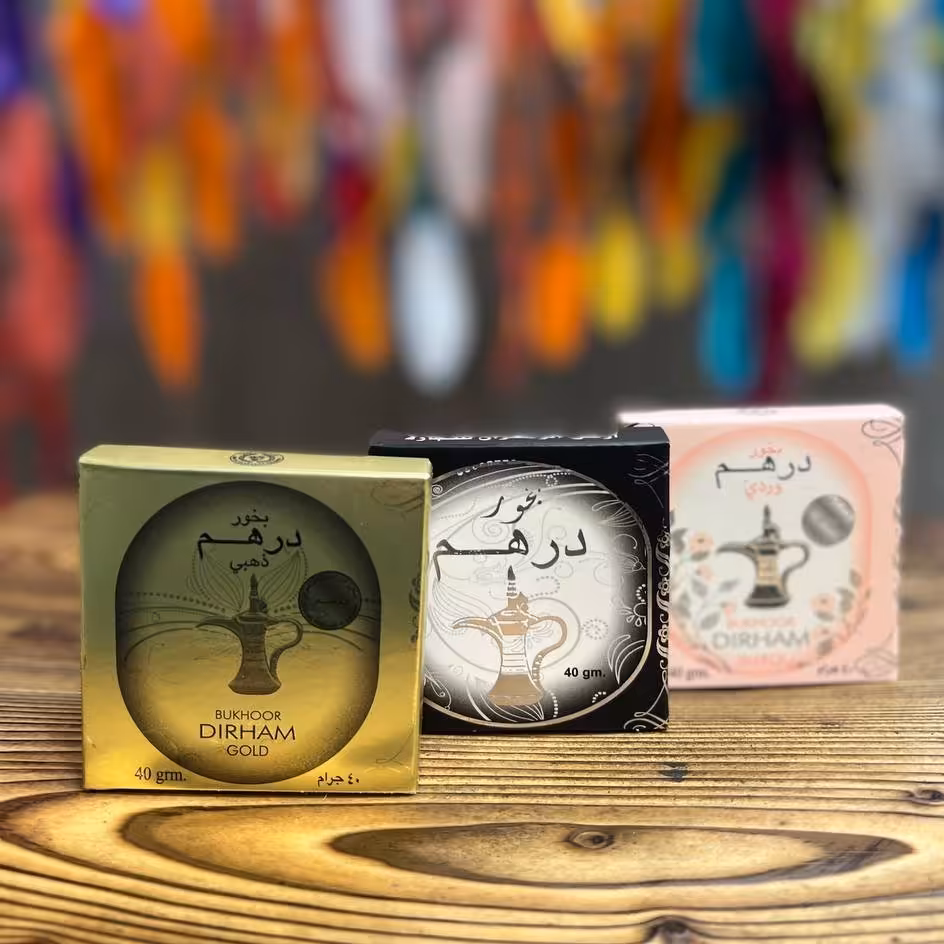 بخور عربی دستساز رایحه های درهم وزن40 گرمی 9 تیکه 
