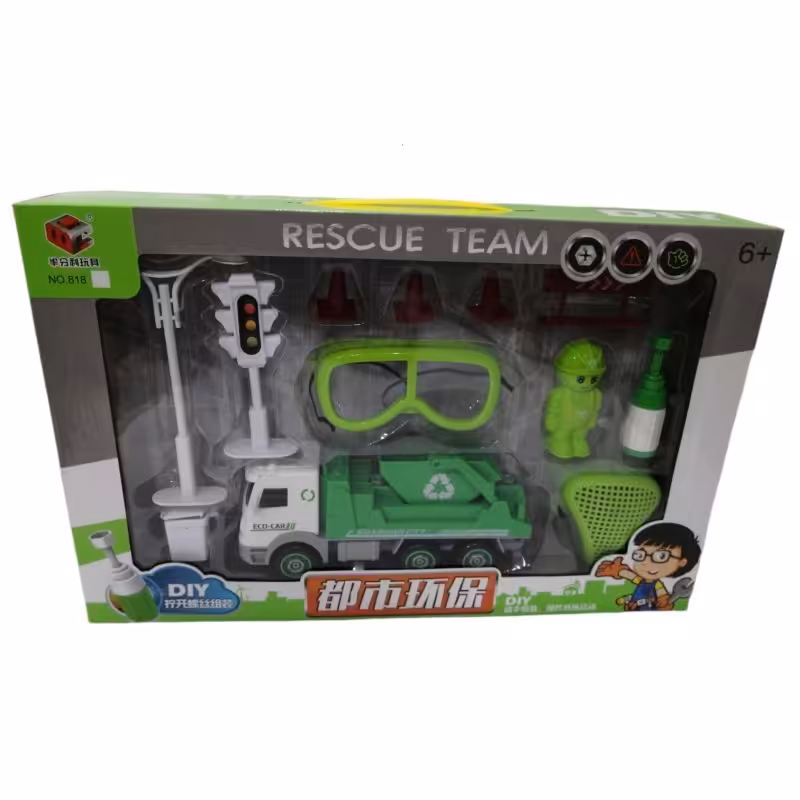 بازی آموزشی ماشین بازیافت فکری و لگویی دارای پیچ گوشتی جهت باز کردن تمامی قطعات ماشین و وارداتی 