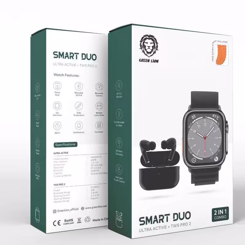 ساعت هوشمند و ایرپاد مدل Green Lion Smart DUO  